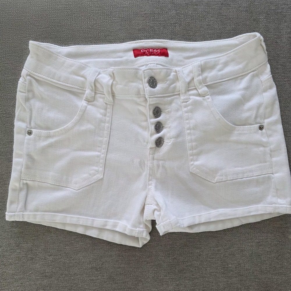 Guess Women's Bright White Jean Shorts